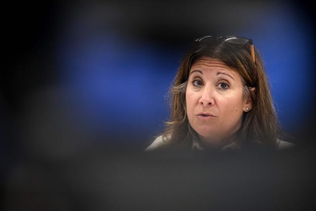 World Health Organization (WHO) epidemic and pandemic management head Maria Van Kerkhove speaks during a press conference on global health issues, in Geneva, on October 7, 2026. The WHO said it wanted more information from Russia on the death of a plague laboratory technician -- and on reports of "a second employee with pneumonia of undetermined cause". WHO's chief said full transparency was needed in order to make a proper assessment of the public health risk. (Photo by Fabrice COFFRINI / AFP)