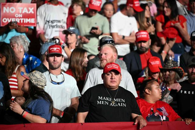 Supporters wait for US President Donald Trump to speak at a campaign rally at the Freeman Coliseum in San Antonio, Texas, on October 7, 2026. Republican Senate candidate Ken Paxton is in a close race with Democratic candidate James Talarico for one of Texas' US Senate seats. (Photo by Mandel NGAN / AFP)