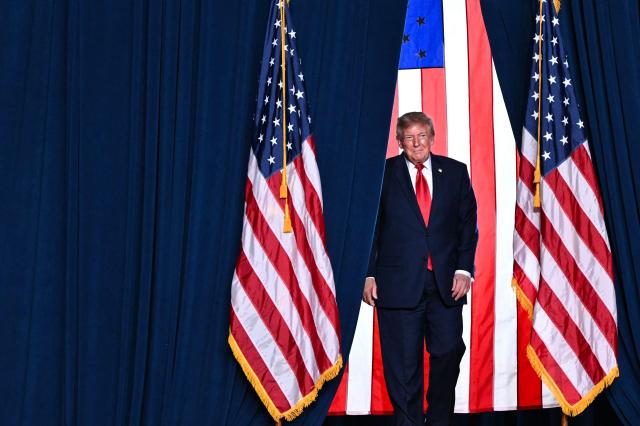 US President Donald Trump arrives to speak at a campaign rally at the Freeman Coliseum in San Antonio, Texas, on October 7, 2026. Republican Senate candidate Ken Paxton is in a close race with Democratic candidate James Talarico for one of Texas' US Senate seats. (Photo by Mandel NGAN / AFP)