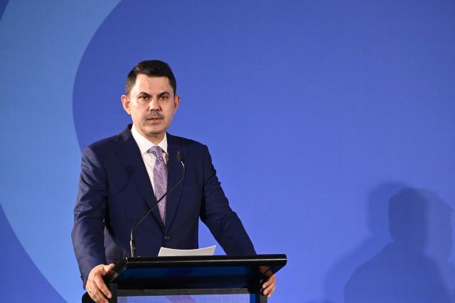 Murat Kurum, Turkey's Minister of Environment, Urbanisation and Climate Change, speaks during a press conference at Pacific Pre-COP31 Summit in Nadi, Fiji on October 8, 2026. This week's "pre-COP" meetings in the Fijian city of Nadi are a precursor to the larger UN-sponsored global climate summit -- known as COP31 -- to be held in Turkey next month. (Photo by Saeed KHAN / AFP)