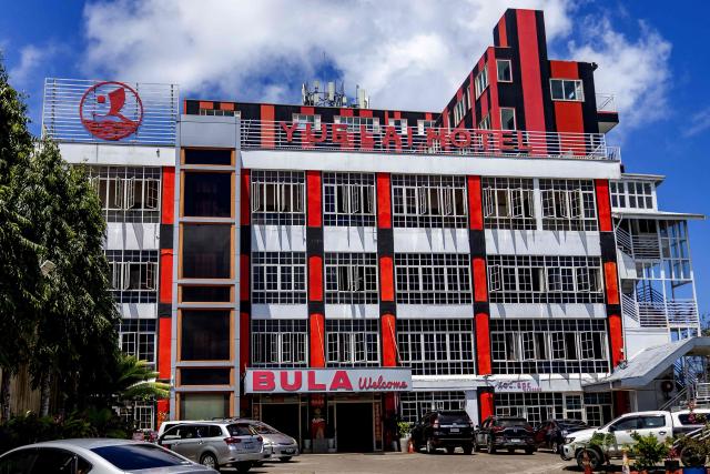 A general view shows the Yue Lai Hotel, owned by local businessman Zhao Fugang, in Suva on October 8, 2026. The United States accused on October 8 a Fiji-based man working for a Chinese state agency of allegedly paying bribes to advance Beijing's interests in the Pacific nation. Zhao Fugang -- Director of the Overseas Chinese Service Centre in Fiji's capital of Suva -- engaged in "significant corruption" on behalf of actors in China, Washington said. (Photo by AFP)
