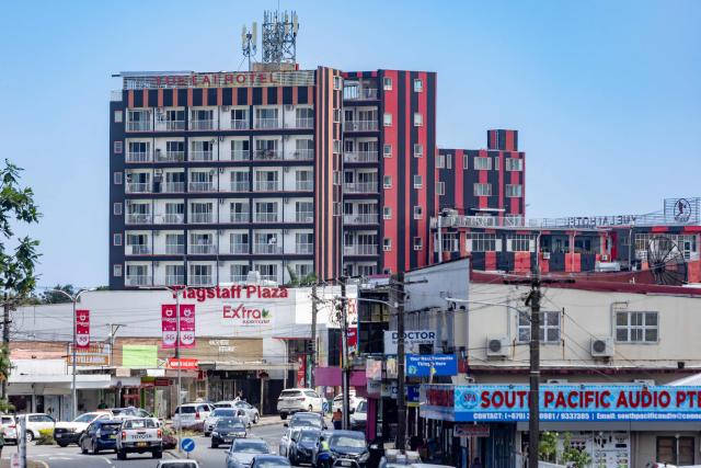 A general view shows the Yue Lai Hotel, owned by local businessman Zhao Fugang, in Suva on October 8, 2026. The United States accused on October 8 a Fiji-based man working for a Chinese state agency of allegedly paying bribes to advance Beijing's interests in the Pacific nation. Zhao Fugang -- Director of the Overseas Chinese Service Centre in Fiji's capital of Suva -- engaged in "significant corruption" on behalf of actors in China, Washington said. (Photo by AFP)