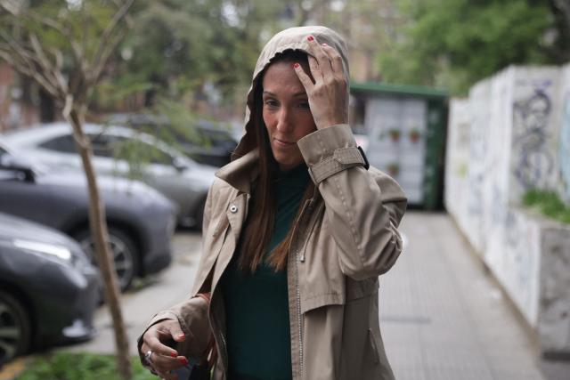 Argentine football legend Diego Maradona's former psychiatrist Agustina Cosachov arrives at the court before a hearing in the trial over Maradona's death in San Isidro, Buenos Aires province, Argentina, on October 8, 2026. (Photo by AFP)