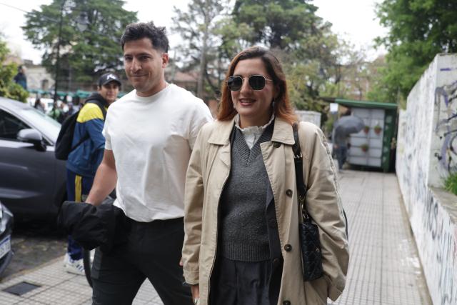 Jana Maradona, daughter of late Argentine football legend Diego Maradona, arrives at the court before a hearing in the trial over Maradona's death in San Isidro, Buenos Aires province, Argentina, on October 8, 2026. (Photo by AFP)