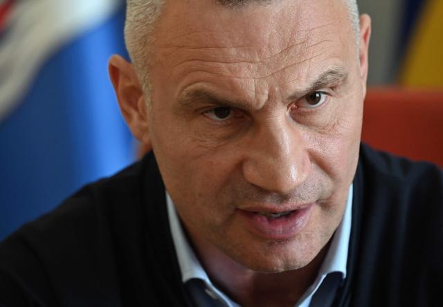 Kyiv's mayor Vitali Klitschko speaks during an interview with AFP at his office in Kyiv on October 8, 2026, amid Russian invasion in Ukraine. The wave of Russian strikes that have pummelled the Ukrainian capital, hitting bridges and key infrastructure in recent weeks have pushed Kyiv into survival mode ahead of the winter, the city's mayor told AFP on October 8, 2026. In a tactical shift, Russia has expanded its strikes against Kyiv, targeting key bridges and the city centre in daytime drone attacks. (Photo by Sergei SUPINSKY / AFP)