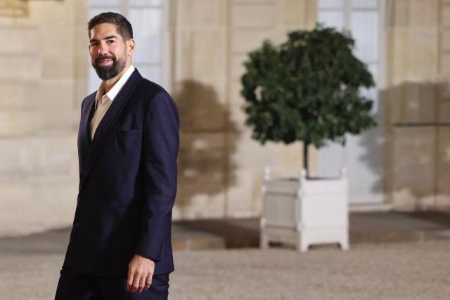French former handball player Nikola Karabatic arrives ahead of a state dinner hosted by France's President as part of the state visit of Germany's President, at The Elysee Presidential Palace in Paris on October 8, 2026. (Photo by Ludovic MARIN / AFP)