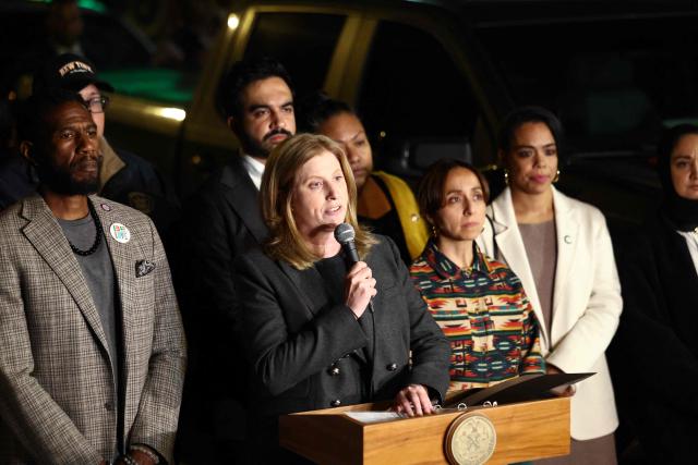 New York City Police Commissioner Jessica Tisch speaks to the press to give an update about the Immigration and Customs Enforcement (ICE) shooting in the Bronx borough of New York on October 8, 2026. New York City mayor Zohran Mamdani said he would ask US President Donald Trump to remove federal immigration agents from the city as tensions flared over the latest shooting involving ICE. (Photo by CHARLY TRIBALLEAU / AFP)