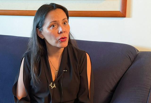 This AFPTV video grab shows Barbara Cesar Siero, 51, a former Venezuelan justice of the Supreme Tribunal of Justice (TSJ), who served from December 2014 to February 2024, speaking during an interview in Caracas on October 8, 2026. A former Venezuelan judge told AFP on October 8, that she signed off on banning opposition leader Maria Corina Machado from elections due to government threats, a revelation that has renewed demands to overturn the ban. Barbara Cesar Siero, a Supreme Court justice from December 2014 to February 2024, said that two of her brothers and her sister-in-law, all military personnel, were arrested in December 2023 in an attempt to force her to sign the ban. (Photo by Victor ALVIAREZ / AFP)