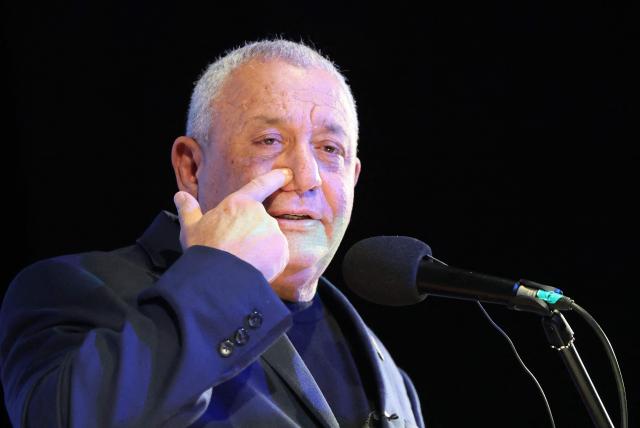 Former Israeli army chief of staff and Yashar Party leader Gadi Eizenkot speaks at a campaign rally in Hadera on October 8, 2026, ahead of the country's legislative election. Israel will hold legislative elections on October 27, the first time since the October 7, 2023 attack with polls showing a tight race for the incumbent prime minister who in three years has ordered the massive offensive in the Gaza Strip and fought wars against Lebanon as well as Iran. (Photo by Jack GUEZ / AFP)