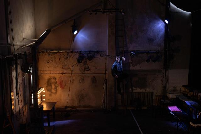 French actor, writer, and director Bertrand de Roffignac poses at his ephemeral and experimental theatre 'L'Anomalie' during a photo session in Paris on October 7, 2026. (Photo by Joel Saget / AFP)