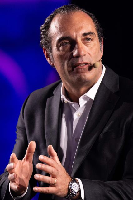 CEO of Stellantis Antonio Filosa looks on during the Wave by Vento 2026, at OGR Officine Grandi Riparazioni, in Turin, northern Italy, on October 9, 2026. Wave (formerly Italian Tech Week), one of the most important tech conferences in Europe, brings together more than 15,000 people every year to discuss the latest developments in AI, space,climate, mobility, and health. (Photo by Marco Bertorello / AFP)