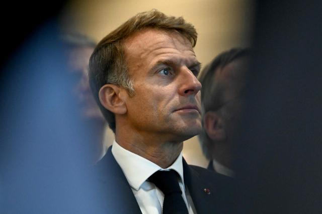 France's President Emmanuel Macron is seen during a trip in Bordeaux, as part of Germany's President state visit to France, on October 9, 2026. (Photo by Philippe Lopez / AFP)