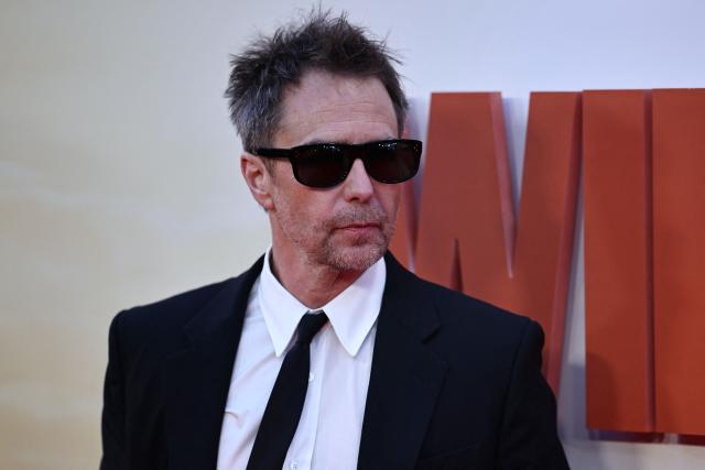 US actor Sam Rockwell poses on the red carpet upon arrival to attend the gala screening of the film "Wild Horse Nine" at the Royal Festival Hall in London, October 9, 2026, during the BFI London Film Festival. (Photo by Henry NICHOLLS / AFP)