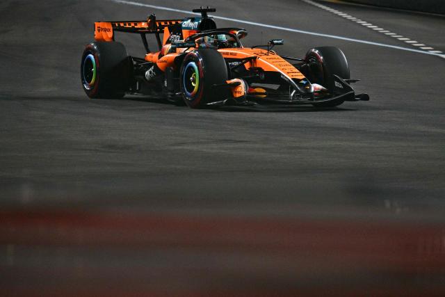 McLaren's Australian driver Oscar Piastri drives during the qualifying session ahead of the Formula One Singapore Grand Prix at the Marina Bay Street Circuit in Singapore on October 10, 2026. (Photo by ANTHONY WALLACE / AFP)