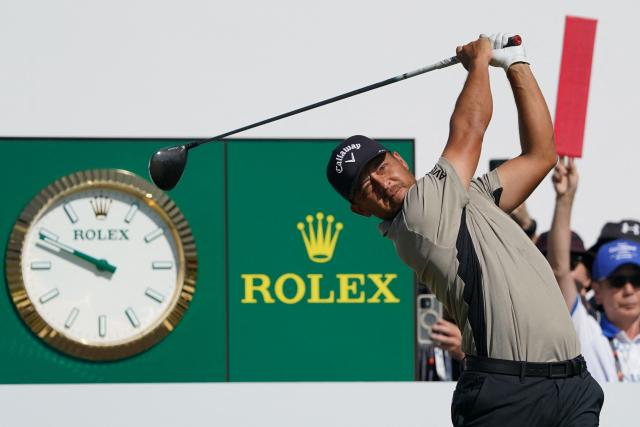 USA's Xander Schauffele plays a tee shot during the final round of the PGA Tour Baycurrent Classic golf tournament in Yokohama on October 11, 2026. (Photo by CHRISTOPHER JUE / AFP)