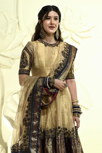 Bollywood actress Shanaya Kapoor attends a Reliance Foundation event celebrating one year of their flagship retail gallery and museum Swadesh at the UNESCO-designated Art Deco theatre Eros Cinema in Mumbai on October 10, 2026. (Photo by Sujit JAISWAL / AFP)