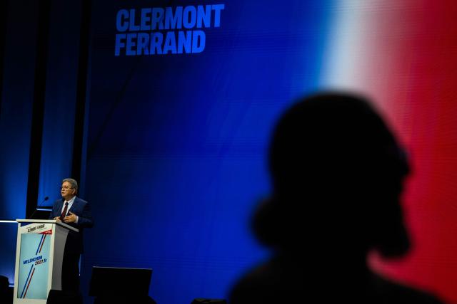 Leftist party La France Insoumise (LFI) candidate in France's 2027 presidential election Jean-Luc Melenchon delivers a speech during a campaign rally in Cournon d’Auvergne, central France, on October 11, 2026. (Photo by JEFF PACHOUD / AFP)