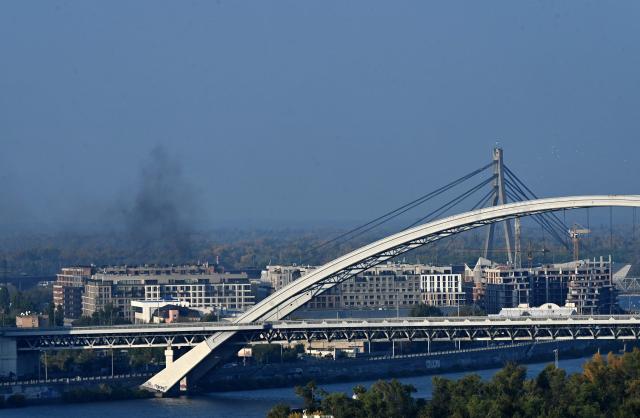 This photograph shows a drone explosion during an aerial attack in Kyiv on October 11, 2026, amid Russia's invasion of Ukraine. US President Donald Trump said in a brief statement on October 11, 2026 that Russia and Ukraine had agreed to halt strikes on each other's energy infrastructure, prompting surprise from Ukraine's leader, who said the announcement was "news for me". Russia has launched waves of attacks on Ukrainian energy infrastructure since invading in February 2022, knocking out power and heating to millions during freezing temperatures, while Ukraine has systematically struck Russian oil refineries that it says fund the war. (Photo by Sergei SUPINSKY / AFP)