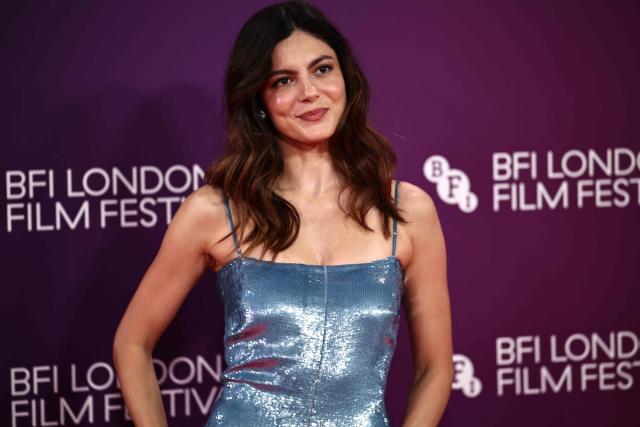 US actor Monica Barbaro poses on the red carpet upon arrival to attend the International premiere of the film "Artificial" at the Royal Festival Hall in London, October 11, 2026, during the BFI London Film Festival. (Photo by Henry NICHOLLS / AFP)