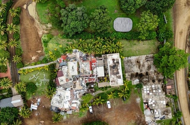 View of a partially destroyed restaurant at Playa Venao, in Los Santos province, Panama, on October 11, 2026. A powerful 7.7-magnitude earthquake rocked Panama on October 9, 2026, collapsing buildings and roads in the center of the country and injuring at least 27 people, with no deaths reported. (Photo by DANIEL DE CARTERET / AFP)