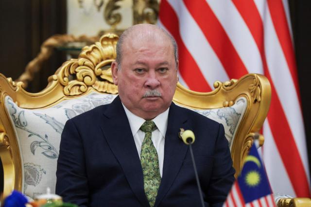 Malaysia's King Sultan Ibrahim Sultan Iskandar meets with Jordan's King Abdullah II at the National Palace in Kuala Lumpur on October 12, 2026. (Photo by Hasnoor Hussain / POOL / AFP)