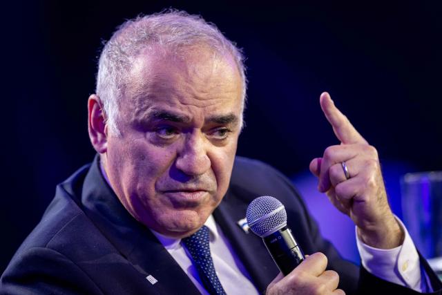 Russian former chess world champion and Chairman of Renew Democracy Initiative Garry Kasparov attends the Warsaw Security Forum in Warsaw, Poland on October 12, 2026. (Photo by Wojtek RADWANSKI / AFP)