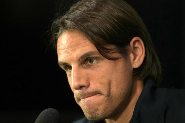 Club Brugge's Swiss goalkeeper Yann Sommer attends a press conference on the eve of the UEFA Champions League football match between Inter Milan and Club Brugge, in Milan on October 12, 2026. (Photo by Stefano Rellandini / AFP)