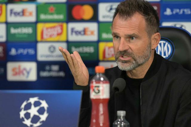 Brugge's Croatian head coach Ivan Leko attends a press conference on the eve of the UEFA Champions League football match between Inter Milan and Club Brugge, in Milan on October 12, 2026. (Photo by Stefano Rellandini / AFP)