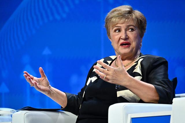IMF Managing Director Kristalina Georgieva speaks during the Building Resilience in a Fragmented World panel at the Annual Meetings of the International Monetary Fund (IMF) and the World Bank Group (WBG) at the Queen Sirikit National Convention Center (QSNCC) in Bangkok on October 13, 2026. (Photo by Lillian SUWANRUMPHA / AFP)