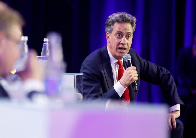Britain's Foreign Secretary Ed Miliband attends a panel discussion during the Warsaw Security Forum in Warsaw, Poland on October 13, 2026. (Photo by Wojtek RADWANSKI / AFP)