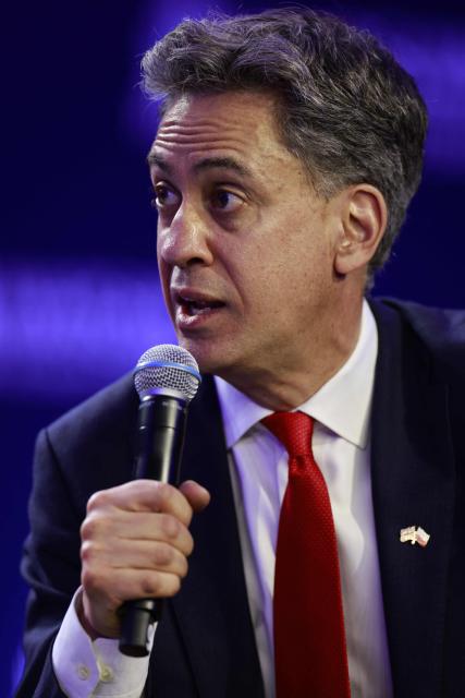 Britain's Foreign Secretary Ed Miliband attends a panel discussion during the Warsaw Security Forum in Warsaw, Poland on October 13, 2026. (Photo by Wojtek RADWANSKI / AFP)