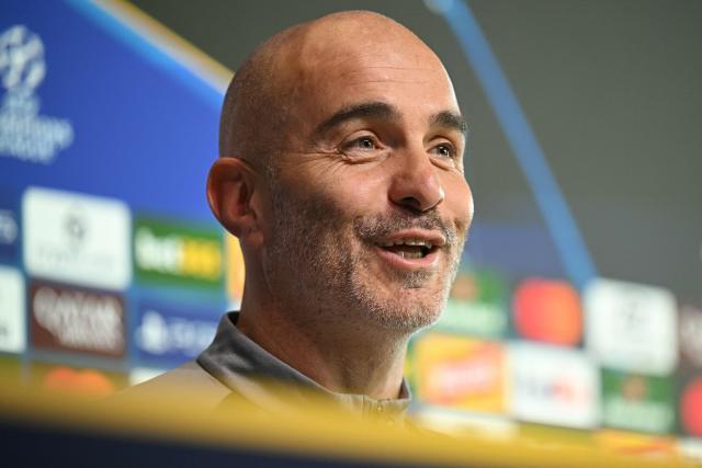 Manchester City's Italian manager Enzo Maresca attends a press conference at the Etihad Campus training ground in Manchester, north-west England, on October 13, 2026, on the eve of their UEFA Champions League, league phase football match against PSG. (Photo by Oli SCARFF / AFP)
