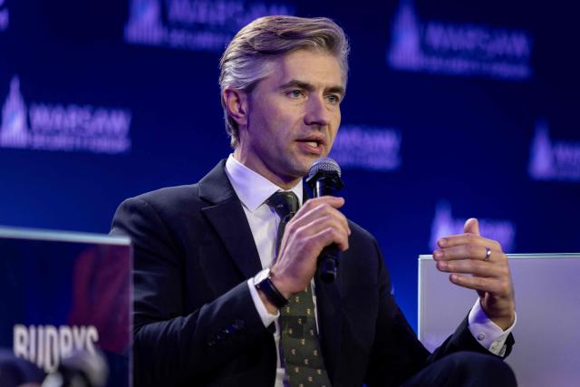 Lithuanian Foreign Minister Kestutis Budrys attends the second day of Warsaw Security Forum in Warsaw, Poland on October 13, 2026. (Photo by Wojtek RADWANSKI / AFP)