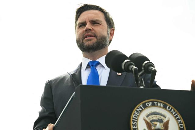 US Vice President JD Vance speaks during a campaign rally at Tyler Pounds Regional Airport  in Tyler, Texas, on October 13, 2026. Vance is campaigning for several Republican candidates on the November midterm ballot. (Photo by SAUL LOEB / POOL / AFP)
