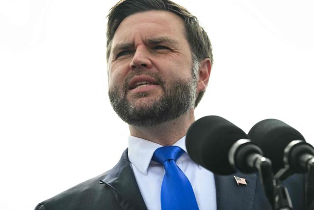 US Vice President JD Vance speaks during a campaign rally at Tyler Pounds Regional Airport  in Tyler, Texas, on October 13, 2026. Vance is campaigning for several Republican candidates on the November midterm ballot. (Photo by SAUL LOEB / POOL / AFP)