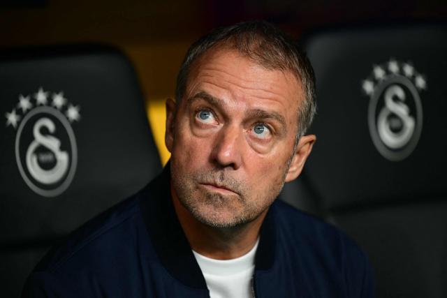Barcelona's German coach Hansi Flick looks on ahead of the UEFA Champions League, league phase matchday 2, football match between Galatasaray and Barcelona at the Ali Sami Yen Sports Complex in Istanbul on October 13, 2026. (Photo by YASIN AKGUL / AFP)