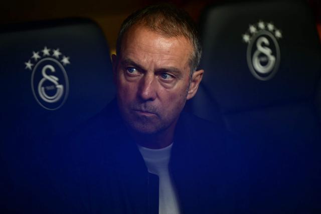 Barcelona's German coach Hansi Flick looks on ahead of the UEFA Champions League, league phase matchday 2, football match between Galatasaray and Barcelona at the Ali Sami Yen Sports Complex in Istanbul on October 13, 2026. (Photo by YASIN AKGUL / AFP)