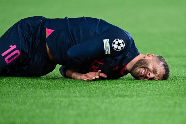 Viking's Norwegian midfielder #10 Zlatko Tripic reacts during the UEFA Champions League football match between Viking FK and FC Bayern Munich in Stavanger, Norway on October 13, 2026. (Photo by Carina Johansen / NTB / AFP) / Norway OUT