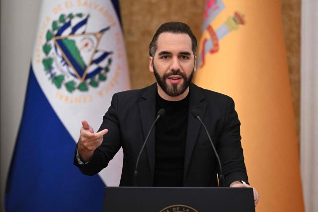 El Salvador's President Nayib Bukele speaks during an announcement highlighting Spanish investment and economic cooperation in the country at the Presidential House in San Salvador on October 13, 2026. (Photo by MARVIN RECINOS / AFP)