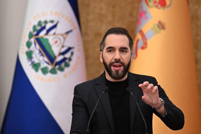 El Salvador's President Nayib Bukele speaks during an announcement highlighting Spanish investment and economic cooperation in the country at the Presidential House in San Salvador on October 13, 2026. (Photo by MARVIN RECINOS / AFP)