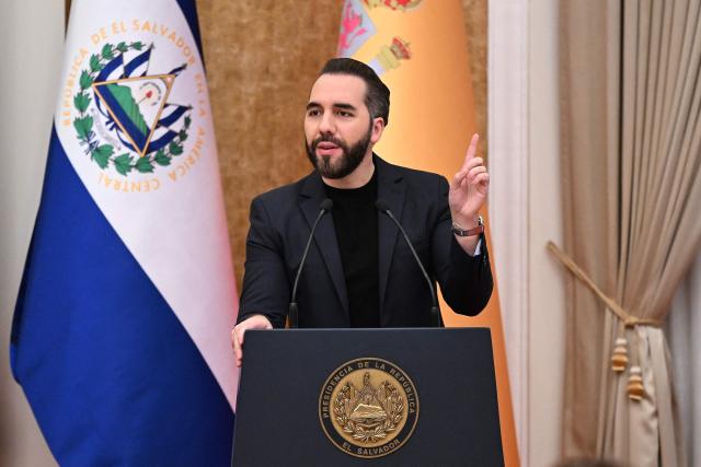 El Salvador's President Nayib Bukele speaks during an announcement highlighting Spanish investment and economic cooperation in the country at the Presidential House in San Salvador on October 13, 2026. (Photo by MARVIN RECINOS / AFP)