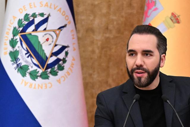 El Salvador's President Nayib Bukele speaks during an announcement highlighting Spanish investment and economic cooperation in the country at the Presidential House in San Salvador on October 13, 2026. (Photo by MARVIN RECINOS / AFP)