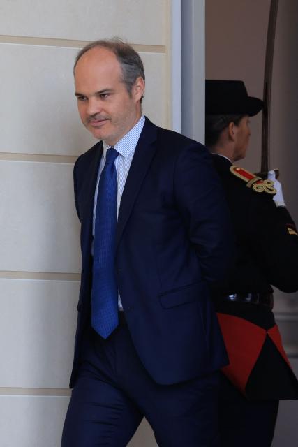French presidency's international communication advisor Jonas Bayard leaves the presidential Elysee Palace following the weekly Cabinet meeting in Paris on October 14, 2026. (Photo by Ludovic MARIN / AFP)