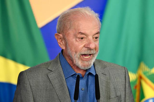 Brazil's President and presidential candidate Luiz Inacio Lula da Silva speaks during the signing ceremony for the decree regulating the Legal Framework for the Electronic Games Industry at the Planalto Palace in Brasilia on October 14, 2026. (Photo by Evaristo Sa / AFP)