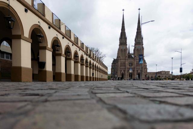 View of the Basilica of Our Lady of Lujan in Lujan, Buenos Aires Province, Argentina on October 14, 2026. (Photo by Luis ROBAYO / AFP)