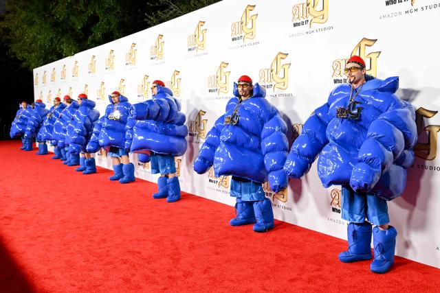 Performers parade on the red carpet during the premiere of Amazon MGM Studio's "Ali G: Who Iz I?" at the Hollywood American Legion Post 43 in Los Angeles on October 14, 2026. (Photo by Katie FLORES / AFP)