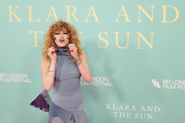 US actor Natasha Lyonne poses on the red carpet upon arrival to attend the gala screening of the film "Klara and the Sun" at the Royal Festival Hall in London, October 15, 2026, during the BFI London Film Festival. (Photo by Brook Mitchell / AFP)