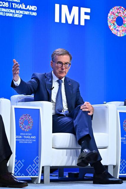 Bank of Canada Governor Tiff Macklem speaks during the AI and the Global Economy: From Risk to Opportunity panel at the Annual Meetings of the International Monetary Fund (IMF) and the World Bank Group (WBG) at the Queen Sirikit National Convention Center (QSNCC) in Bangkok on October 16, 2026. (Photo by Lillian SUWANRUMPHA / AFP)