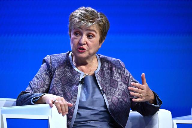 IMF Managing Director Kristalina Georgieva speaks during the AI and the Global Economy: From Risk to Opportunity panel at the Annual Meetings of the International Monetary Fund (IMF) and the World Bank Group (WBG) at the Queen Sirikit National Convention Center (QSNCC) in Bangkok on October 16, 2026. (Photo by Lillian SUWANRUMPHA / AFP)
