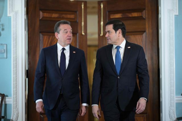 US Secretary of State Marco Rubio meets with Dominican Republic's Foreign Minister Victor Bisono at the State Department in Washington, DC on October 16, 2026. (Photo by Oliver Contreras / AFP)